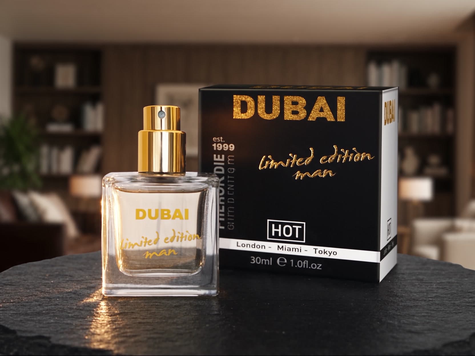 HOT Dubai Parfum auf dunklem Stein